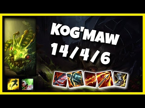 Kog'Maw Bot Lane 10.25 Challenger Gameplay Replay S11 (14/4/6) - BR