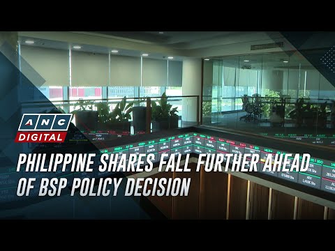 Philippine shares fall further ahead of BSP policy decision
