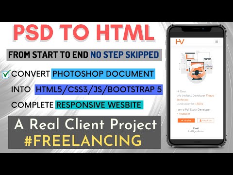 PSD to HTML Conversion with Bootstrap Urdu Hindi Tutorial 2022