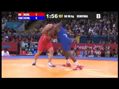 Olympic games 2012 Greco-Roman 96Kg. (IRI) Ghasem Gholamreza REZAEI vs (CUB) Yunior ESTRADA FALCON