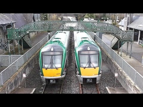 Two Irish Rail 22000 Class ICR Trains - Portarlington Station, Laois