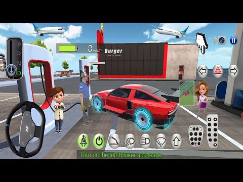 3D Red Electric⚡Micro Car Driving Gas Station Car Wash Simulator 3D Driving Class Android Gameplay