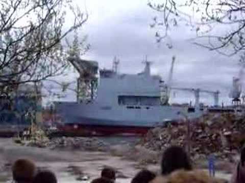 RFA MOUNTS BAY launch from BAE Govan.