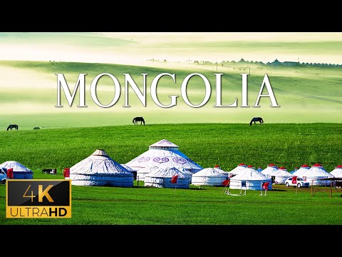 FLYING OVER MONGOLIA (4K UHD) - Relaxing Music With Stunning Beautiful Nature Film For Stress Relief