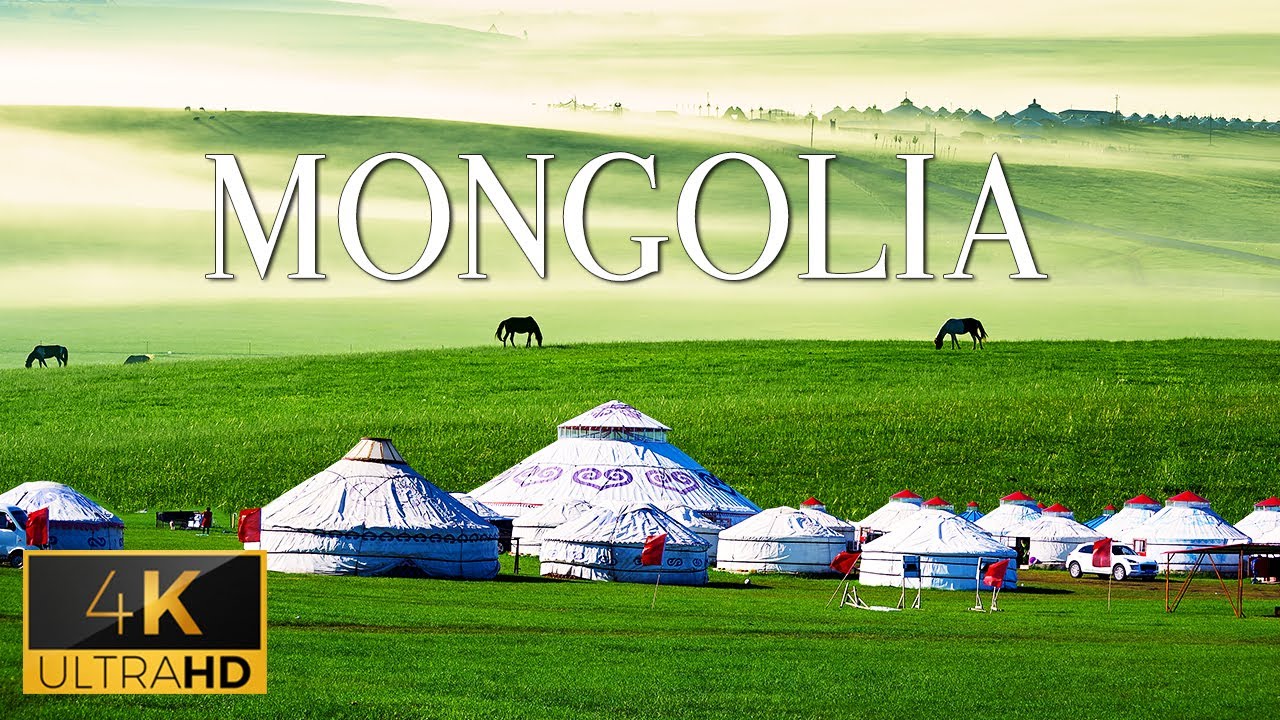 FLYING OVER MONGOLIA (4K UHD) - Relaxing Music With Stunning Beautiful Nature Film For Stress Relief