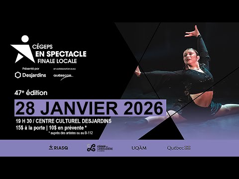 Cégeps en spectacle, Finale locale Joliette 2026. 47e édition.