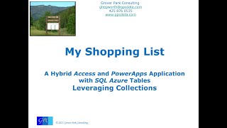 My Hybrid Shopping List -- PowerApps Collections