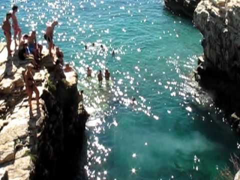Cliff Jumping at Rt Kamenjak in Pula, Istra, Croatia.