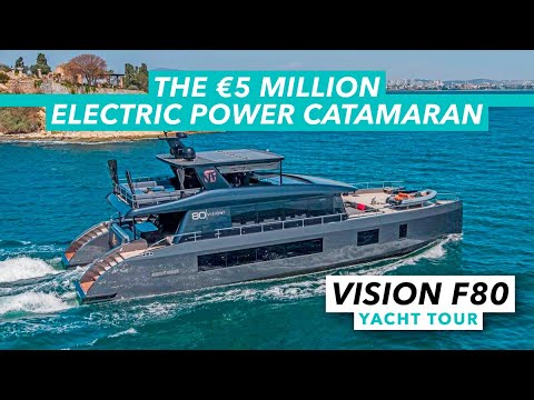 This €5m power catamaran has an electric future | VisionF 80 yacht tour | Motor Boat & Yachting