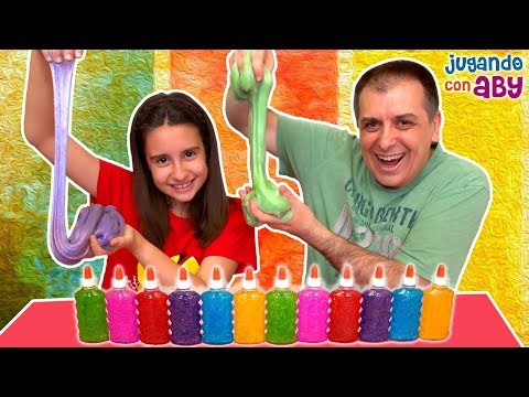 3 COLORS of GLUE SLIME CHALLENGE. Slime con tres colores brillantes