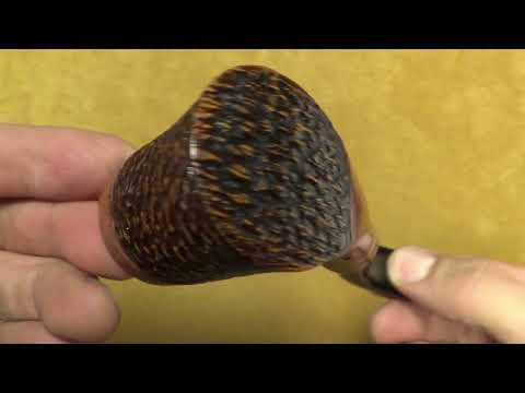 Pipa Santambrogio rusticata - Fancy Bent Billiard - SS203