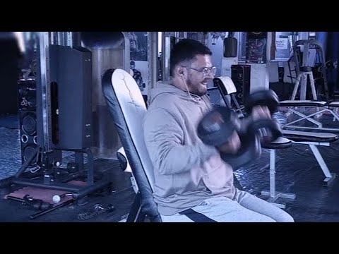 winter bulk day 17 chest x biceps ☠️