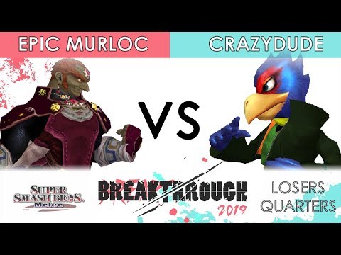 Breakthrough 2019 - Epic Murloc (Ganon) VS CrazyDude (Falco) - SSBM - Losers Quarters