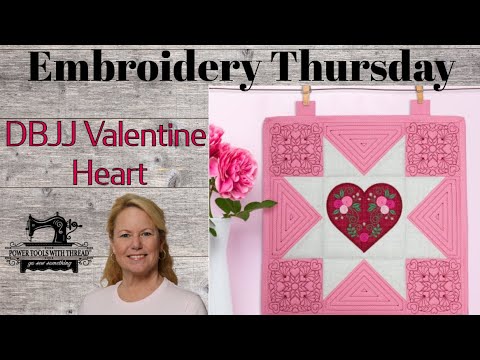Embroidery Thursday, Designs by JuJu Valentine Heart Mini Quilt, the Stitchuation Room, 1/9/25