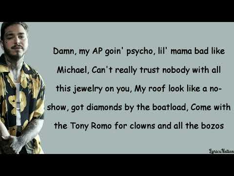 Post Malone Ft Ty Dolla $ign - Psycho (lyrics)