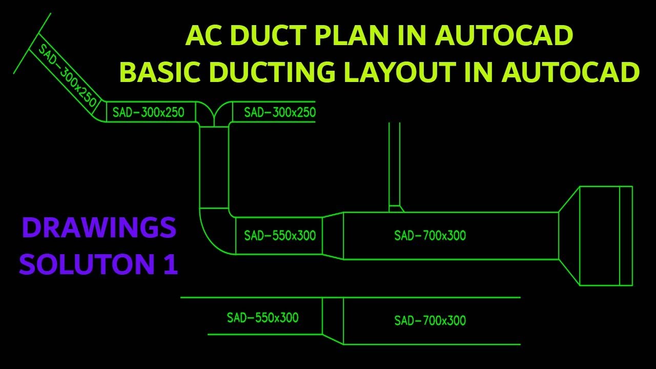 HOW TO DRAW AC DUCT IN AUTOCAD BASICS-AUTOCAD DUCT DRAWING-DRAWINGS SOLUTION-1