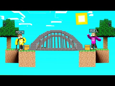 I Made A BRIDGE To MICK'S SKYBLOCK!  (Minecraft)