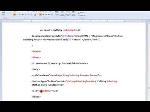 Strings Substring Method In Javascript Demo