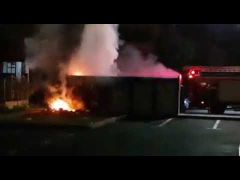 Incendiu la modulele de colectare