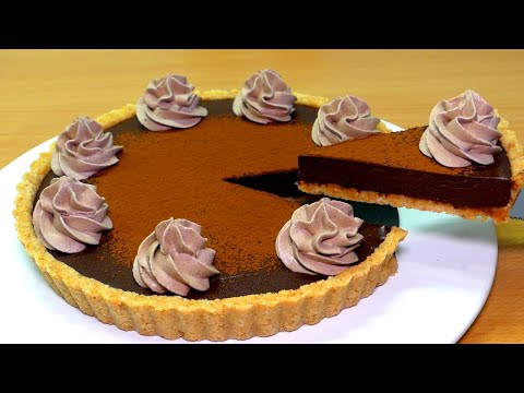 No-Bake Chocolate Tart | 4 ingredients! Eggless, without Oven