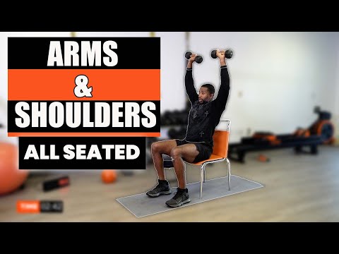 5 Minute Arm & Shoulder Chair Workout With Weights | NO EXCUSES!