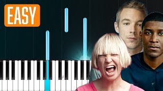 LSD - Genius ft. Sia, Diplo, Labrinth 100% EASY PIANO TUTORIAL
