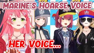 Miko's Reaction to Marine's Hoarse Voice 【Hololive】
