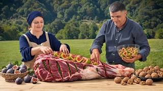 The Juiciest BEEF Leg Stuffed With Sweet Figs And Roasted!