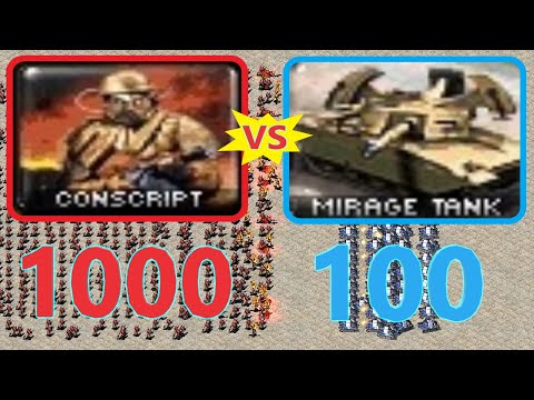 Conscripts vs Mirage Tanks 🎮 Same Cost 🎮 Red Alert 2