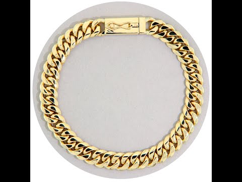 Bratara Miami Cuban Plina Lucrata Manual Aur 14k Galben - Eleganta si Forta