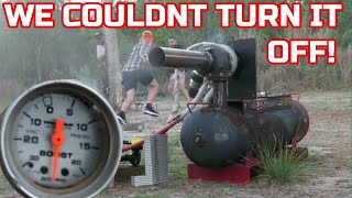 Insane turbo barrel makes 30+ psi boost on FIREWOOD