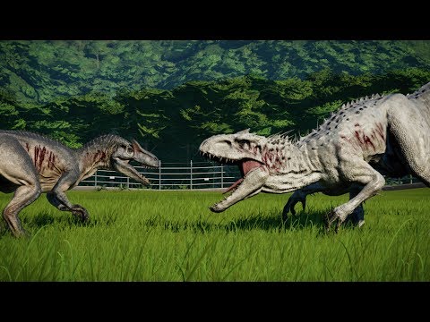 INDOMINUS REX vs ALL CARNIVOROUS DINOSAURS - Jurassic World Evolution