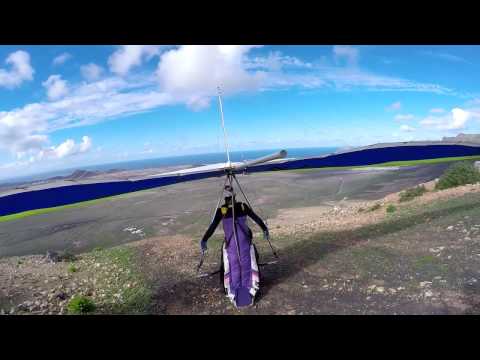 vol en deltaplane ile de Lanzarote Famara dec 2016
