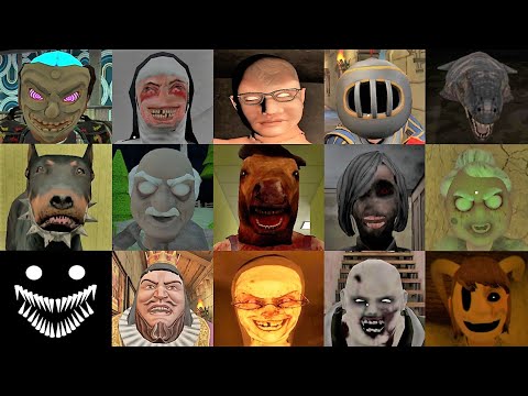 Bad Endings Battle #11 | Granny And Grandpa 5 Smile-X IV Headhorse Evil Nun Broken Mask & +