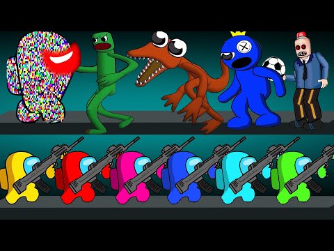 Among Us vs Roblox Rainbow Friends, Siren Cop - 어몽어스 VS 좀비 애니메이션 - Among Us Zombie Animation