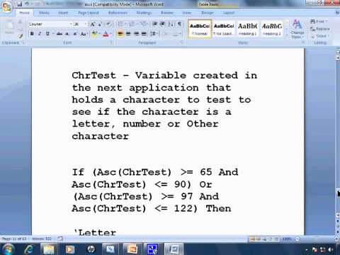 Visual Basic 2010 Express Tutorial 16   ASCII Tables and Values 2