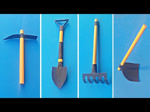 Paper Mini Gardening Tools | Paper Spade | Paper Rake | Paper PickAxe | Paper Shovel