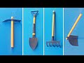 Paper Mini Gardening Tools Paper Spade Paper Rake Paper PickAxe Paper Shovel