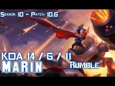MaRin RUMBLE vs AKALI Top - Patch 10.6 KR Ranked