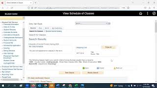 Using the myUCF class schedule search