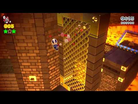 Bowser's Lava Lake Keep Green Star #2 using Mario without cat suit - Super Mario 3D World