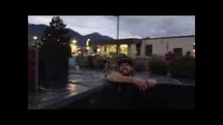 Wakeboarding in the parking lot during the Provo flood