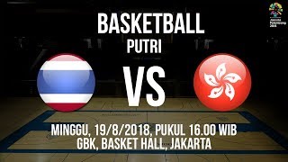 Live Streaming Laga Basket Putri Timnas Thailand Vs Hong kong di Asian Games 2018