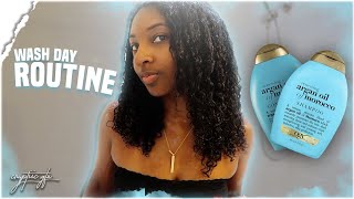 WASH DAY FOR LOW POROSITY HAIR | OGX ARGAN OIL OF MOROCCO SHAMPOO & CONDITIONER