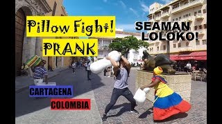 preview picture of video 'PILLOW FIGHT PRANK! Cartagena Colombia (SEAMAN LOLOKO!)'