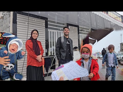 A happy, snowy day, doing my daughter Hasti's tests and buying warm clothes for Hossam and the kids.