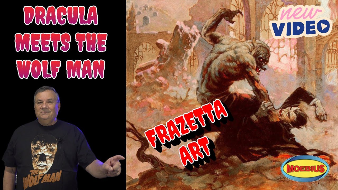 New Release Frank Frazetta Dracula Meets the Wolf Man Model Kit Open Box Review
