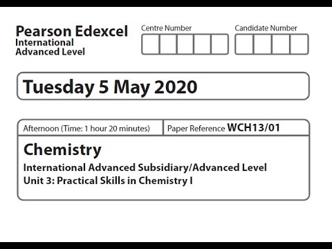 Unit 3 June 2020 - AS Chemistry Edexcel -  Dr  Hanaa Assil