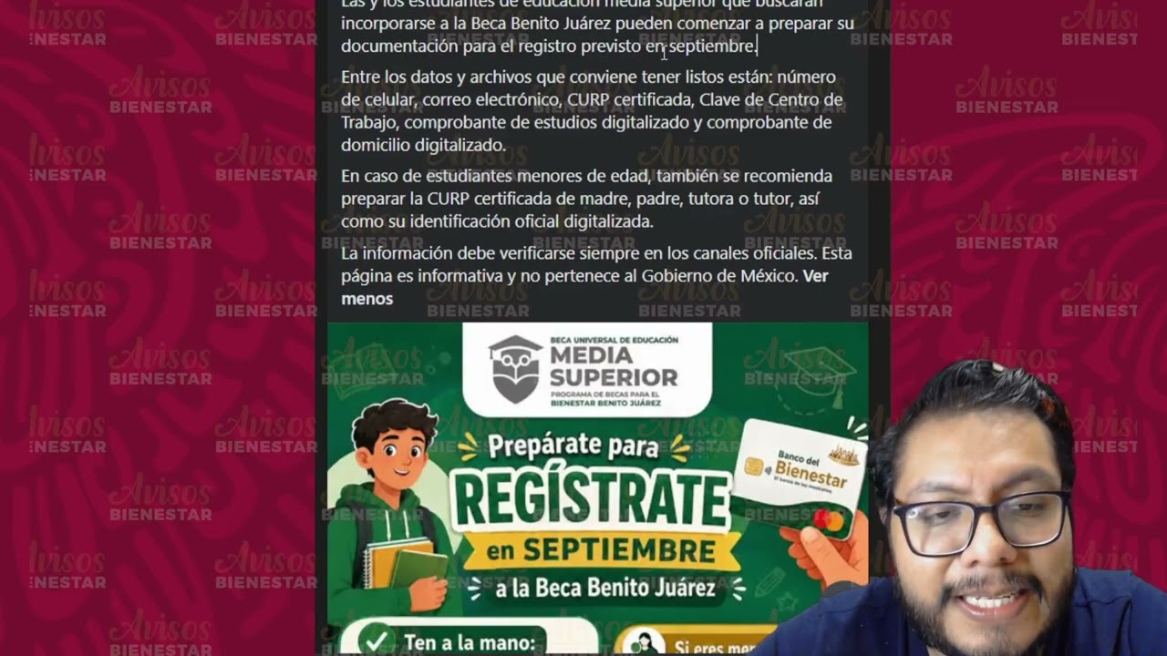 ¡DOCUMENTOS! para el registro a la beca benito juárez de media superior en septiembre 2026