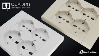 Electraline Multipresa da incasso Quadra 4 prese Schuko P40 per scatole 3 moduli